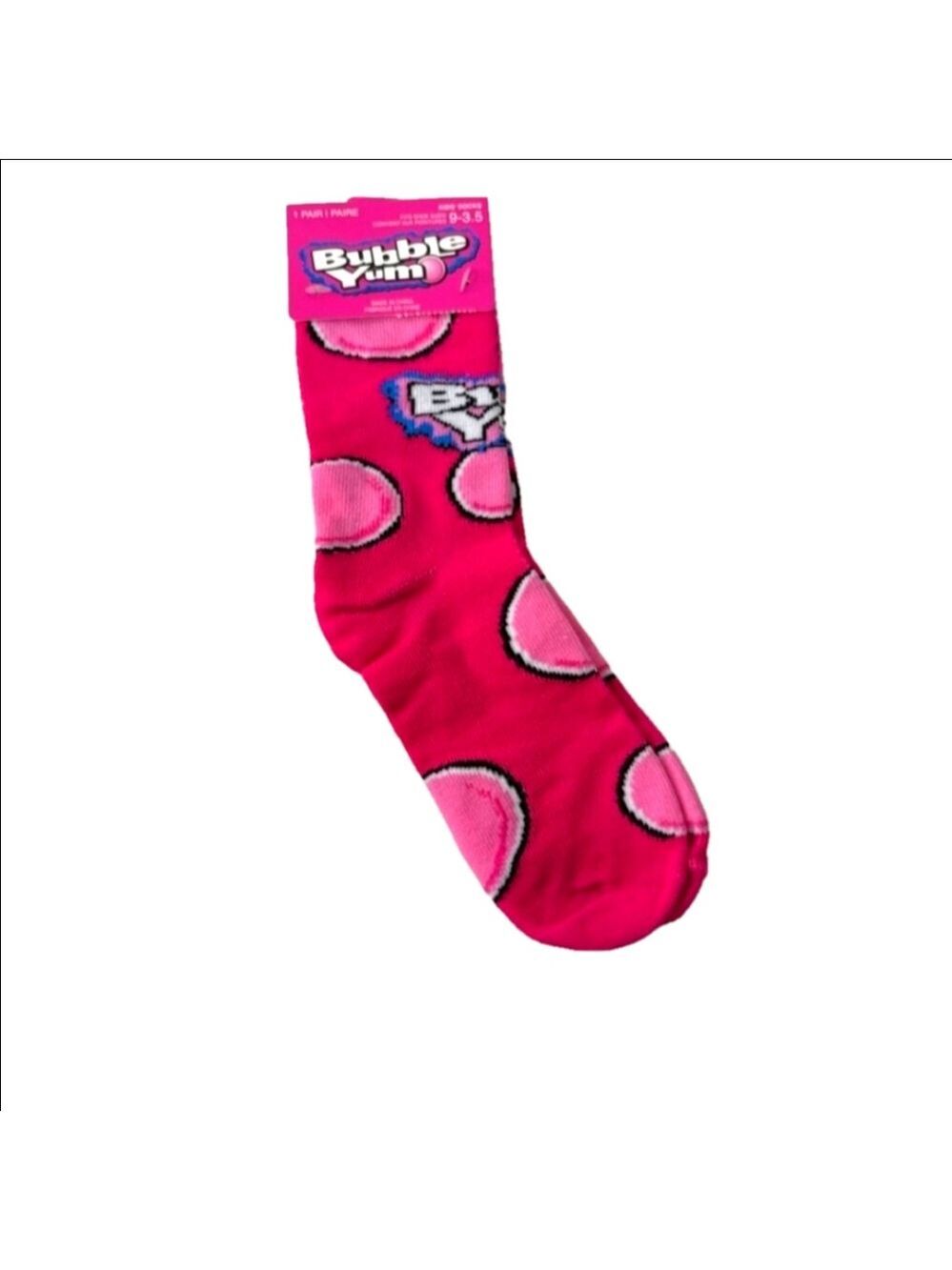 New Bubble Yum Bubble Gum Socks Graphic Novelty Gift Funny Kids Socks